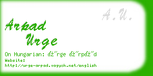 arpad urge business card